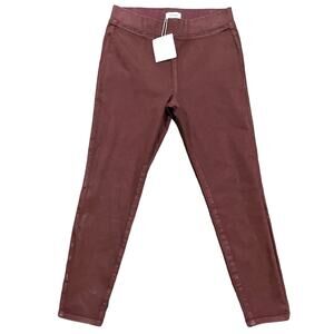 Pistola Pull On Pants in Coated Black Cherry 31 High Rise Skinny Ankle Stretch